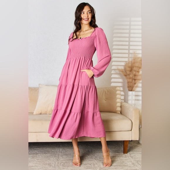 Culture Code Ruffle Trim Smocked Tiered Dress - Picture 4 of 6